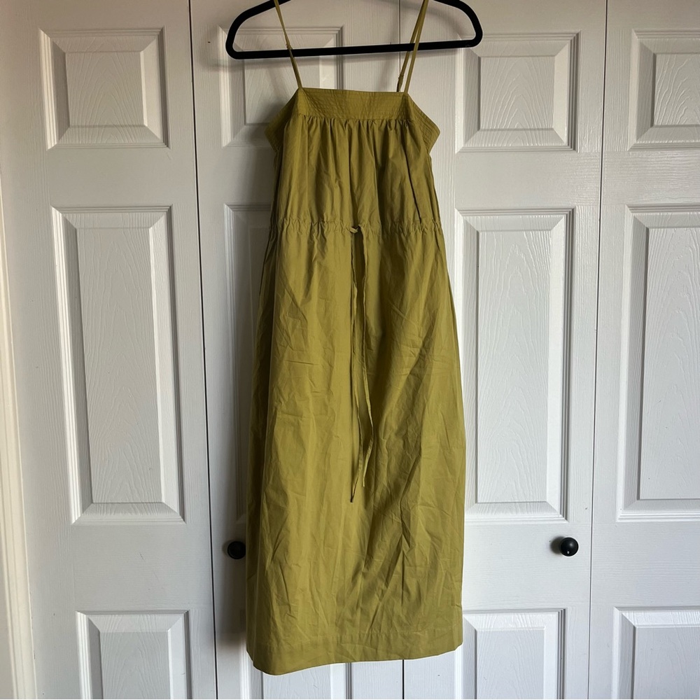 En Saison Minimal Tie Waist Collins Chartreuse Midi Dress - Picture 5 of 11
